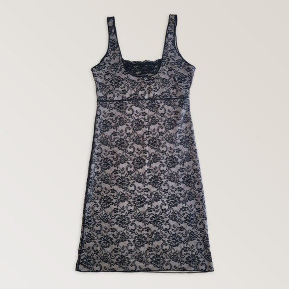 Sexy Chemise Slip Dress, Lace Pattern Shapewear Lingerie, Size L/M - Picture 3 of 9